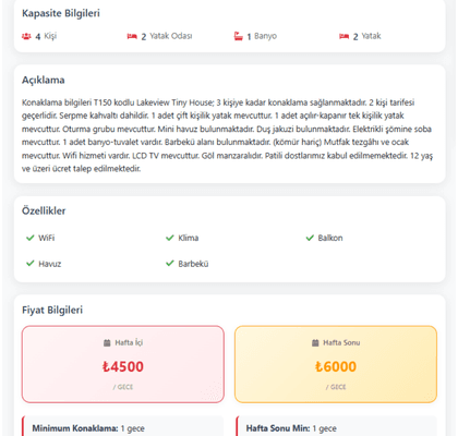 Planla Tatil - Rezervasyon Formu - Alaylı Bir Yazılımcı